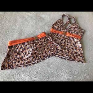 Antonio Melani blue and coral Tankini